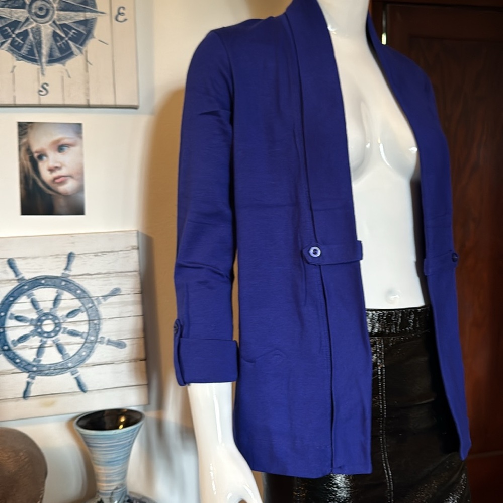 NWT northern reflections size small Women's Blue open faced cardigan Blazer